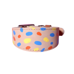 Leather Sighthound Collar - Dots